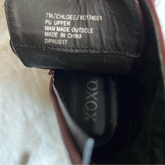 XOXO Chloee Oxblood Red Lace-up Ankle Zip Booties with Star Insets- 7 - Picture 12 of 14